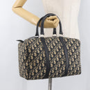 Christian Dior Trotter Canvas Boston Bag Navy Silver Auth 177449-20