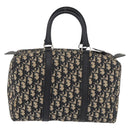 Christian Dior Trotter Canvas Boston Bag Navy Silver Auth 177449-2