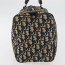 Christian Dior Trotter Canvas Boston Bag Navy Silver Auth 177449-4