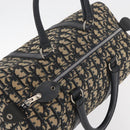 Christian Dior Trotter Canvas Boston Bag Navy Silver Auth 177449-6