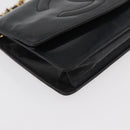 CHANEL COCO Mark Chain Shoulder Bag Patent Leather Black Gold CC Auth 177451A-8
