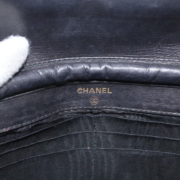 CHANEL COCO Mark Chain Shoulder Bag Patent Leather Black Gold CC Auth 177451A