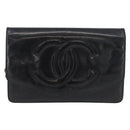 CHANEL COCO Mark Chain Shoulder Bag Patent Leather Black Gold CC Auth 177451A-13