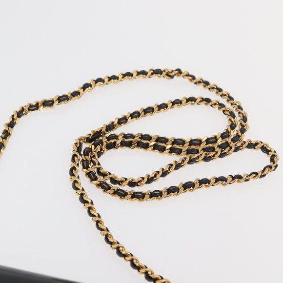 CHANEL COCO Mark Chain Shoulder Bag Patent Leather Black Gold CC Auth 177451A