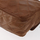 CHANEL Matelasse Chain Shoulder Bag Lamb Skin Brown Gold CC Auth 177452-16