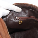 CHANEL Matelasse Chain Shoulder Bag Lamb Skin Brown Gold CC Auth 177452-21