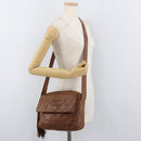 CHANEL Matelasse Chain Shoulder Bag Lamb Skin Brown Gold CC Auth 177452-24