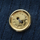 CELINE Skirt Denim Blue Gold Auth 177454V-4