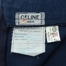 CELINE Skirt Denim Blue Gold Auth 177454V-8