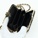 CHANEL Matelasse Chain Shoulder Bag Patent leather Black Gold CC Auth 177455SM-21