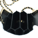 CHANEL Matelasse Chain Shoulder Bag Patent leather Black Gold CC Auth 177455SM-23