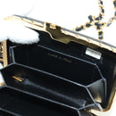 CHANEL Matelasse Chain Shoulder Bag Patent leather Black Gold CC Auth 177455SM-25