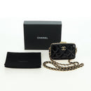 CHANEL Matelasse Chain Shoulder Bag Patent leather Black Gold CC Auth 177455SM-12