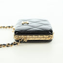 CHANEL Matelasse Chain Shoulder Bag Patent leather Black Gold CC Auth 177455SM-3