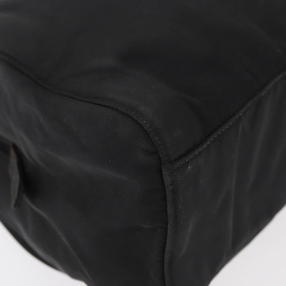 PRADA Hand Bag Nylon Black Silver Auth 177469