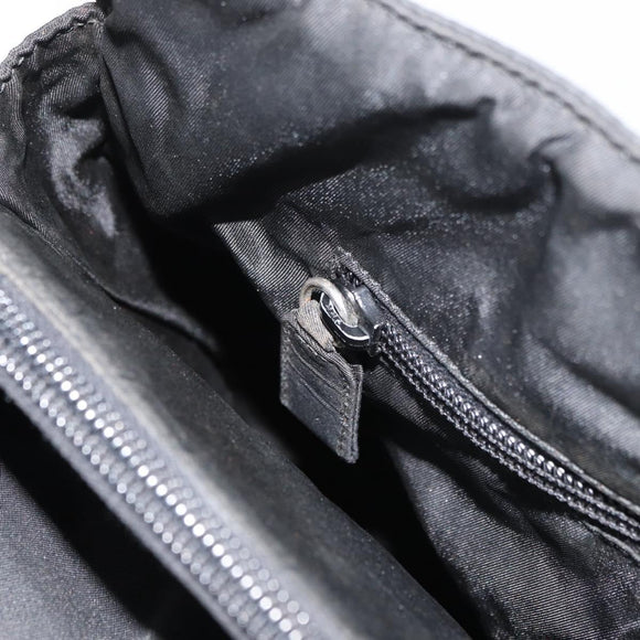 PRADA Hand Bag Nylon Black Silver Auth 177469