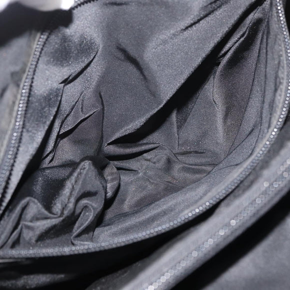PRADA Hand Bag Nylon Black Silver Auth 177469