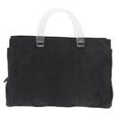 PRADA Hand Bag Nylon Black Silver Auth 177469-3