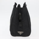 PRADA Hand Bag Nylon Black Silver Auth 177469-5