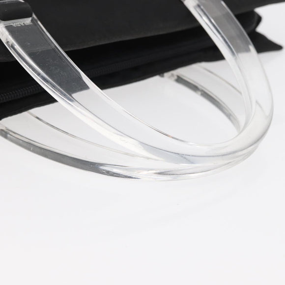 PRADA Hand Bag Nylon Black Silver Auth 177469