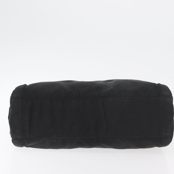PRADA Hand Bag Nylon Black Silver Auth 177469
