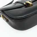 GUCCI Shoulder Bag Leather Black Gold Auth 177470-14