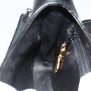 GUCCI Shoulder Bag Leather Black Gold Auth 177470-19