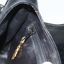 GUCCI Shoulder Bag Leather Black Gold Auth 177470-20
