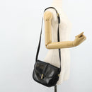 GUCCI Shoulder Bag Leather Black Gold Auth 177470-23
