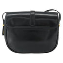 GUCCI Shoulder Bag Leather Black Gold Auth 177470-2