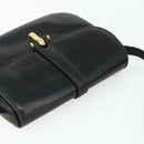 GUCCI Shoulder Bag Leather Black Gold Auth 177470-6