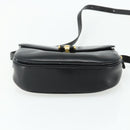 GUCCI Shoulder Bag Leather Black Gold Auth 177470-5