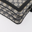 GUCCI GG Supreme Sherry Line Shoulder Bag PVC Navy Gold Auth 177472-12