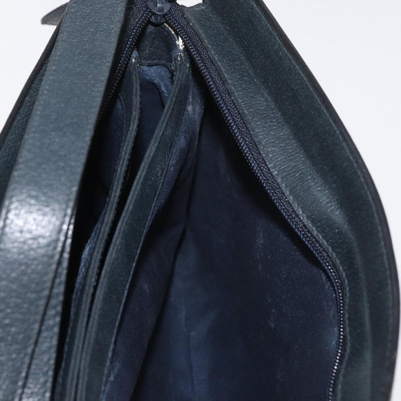 GUCCI GG Supreme Sherry Line Shoulder Bag PVC Navy Gold Auth 177472
