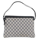 GUCCI GG Supreme Sherry Line Shoulder Bag PVC Navy Gold Auth 177472-3