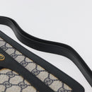GUCCI GG Supreme Sherry Line Shoulder Bag PVC Navy Gold Auth 177472-9