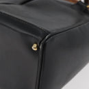 GUCCI Bamboo Hand Bag Leather 2way Black Gold Auth 177474-16