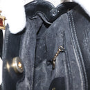 GUCCI Bamboo Hand Bag Leather 2way Black Gold Auth 177474-20