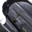 GUCCI Bamboo Hand Bag Leather 2way Black Gold Auth 177474-21