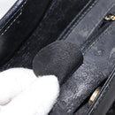 GUCCI Bamboo Hand Bag Leather 2way Black Gold Auth 177474-12