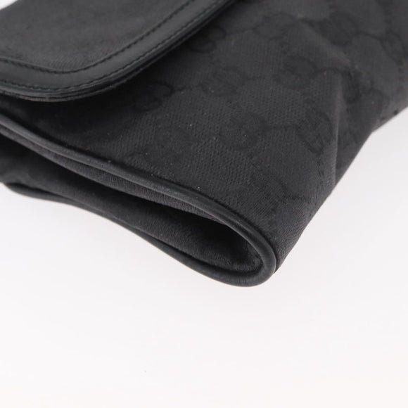 GUCCI GG Canvas Shoulder Bag Black Gold 004 904 0198 Auth 177480