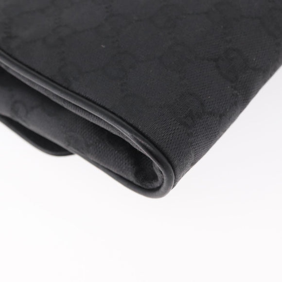 GUCCI GG Canvas Shoulder Bag Black Gold 004 904 0198 Auth 177480