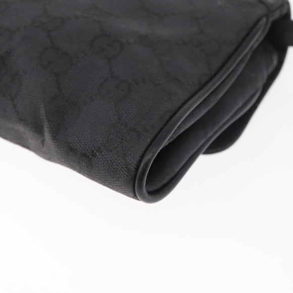 GUCCI GG Canvas Shoulder Bag Black Gold 004 904 0198 Auth 177480