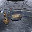 GUCCI GG Canvas Shoulder Bag Black Gold 004 904 0198 Auth 177480-15