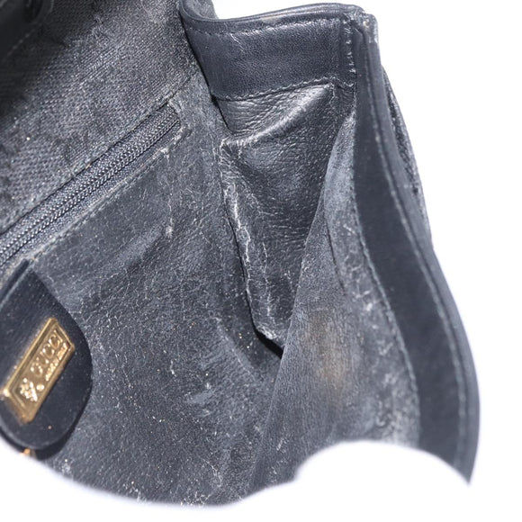 GUCCI GG Canvas Shoulder Bag Black Gold 004 904 0198 Auth 177480