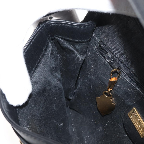 GUCCI GG Canvas Shoulder Bag Black Gold 004 904 0198 Auth 177480