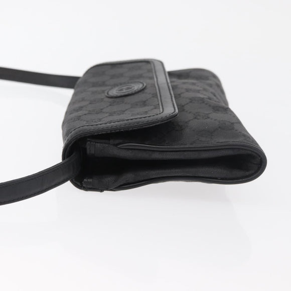 GUCCI GG Canvas Shoulder Bag Black Gold 004 904 0198 Auth 177480