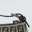 FENDI Zucchino Canvas Hand Pouch Bag Navy Silver Auth 177481-18