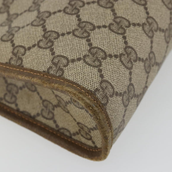 GUCCI GG Supreme Clutch Bag PVC Beige Gold 97 01 038 Auth 177482