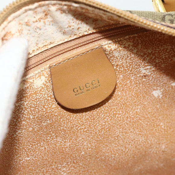 GUCCI GG Canvas Hand Bag 2way Beige Gold 000 2854 0281 Auth 177485